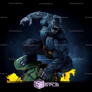 beast stl files action pose v2 x-men 3d printing figurine 3d print model - Mito3D