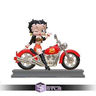betty boop motociclista arte fan stl archivos 3d print model - Mito3D
