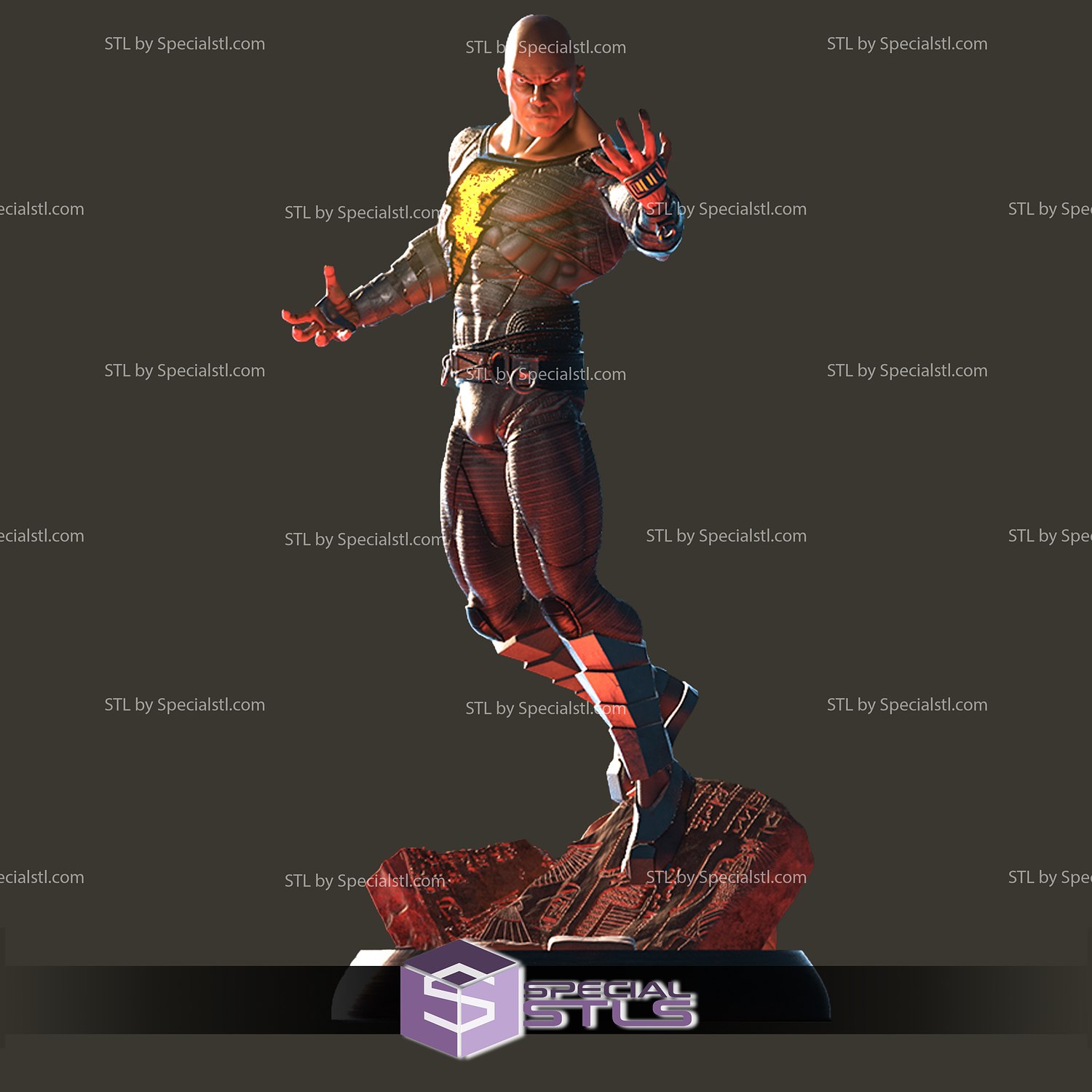black adam action pose 3D print model - Mito3D