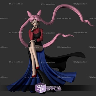 black lady stl files sailor moon 3d print model - Mito3D