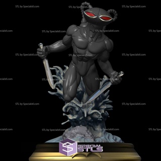 black manta stl files action pose 3d print model - Mito3D