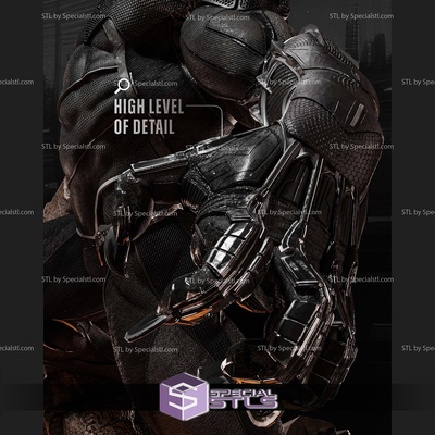 negro pantera batalla digital escultura especialstl 3d print model - Mito3D