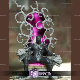 negro pantera trono v2 3d print model - Mito3D