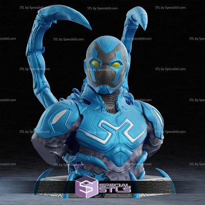 azul escarabajo busto dc heroes listo to 3d impresión especialstl 3d print model - Mito3D