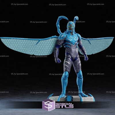 bleu scarabée dc héros prêt to 3d impression specialstl 3d print model - Mito3D