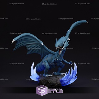 blue eyes statue flexi stl files yu gi oh 3d printing figurine 3d print model - Mito3D