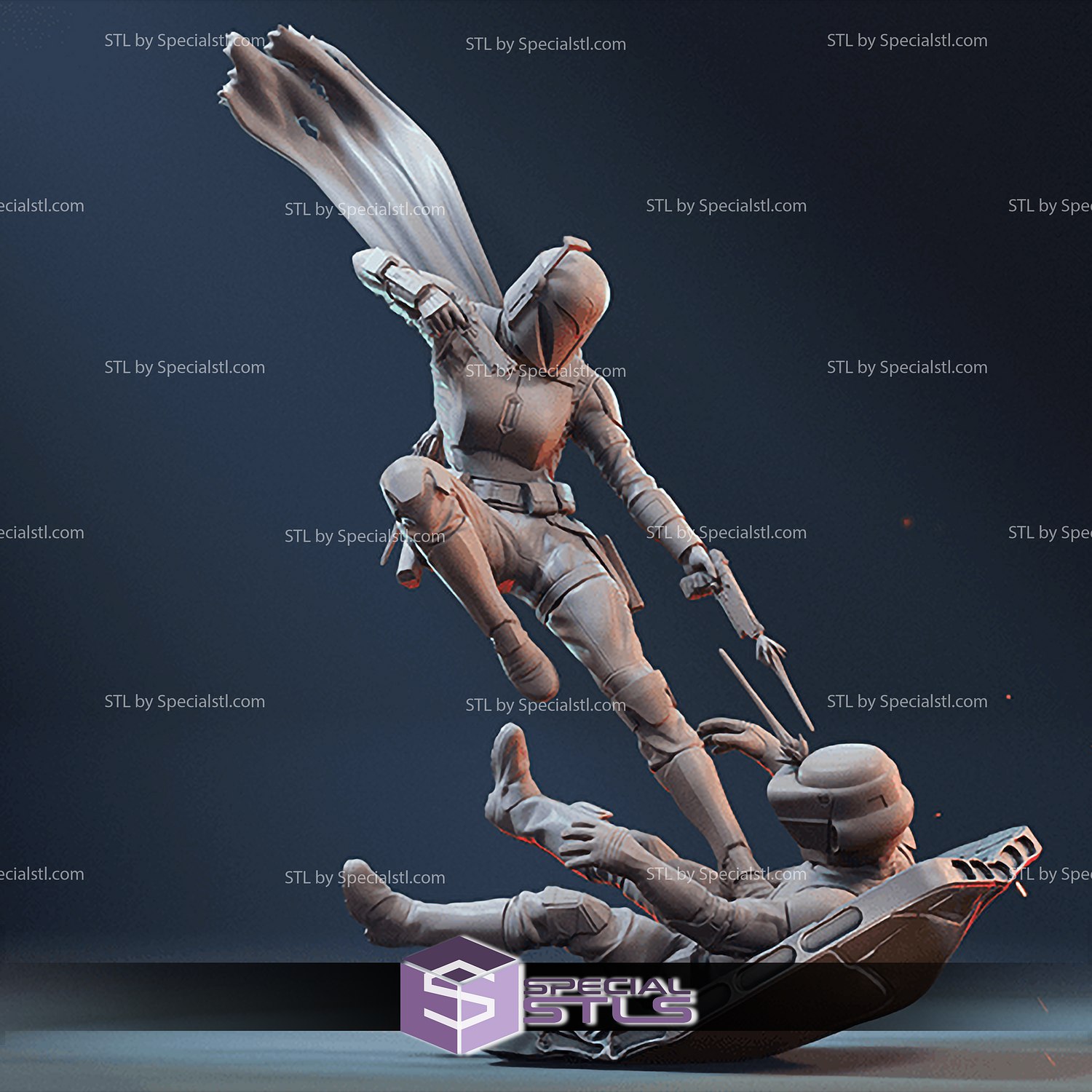 bo katan stl archivos acción guerra Galaxias 3d modelo 3D print model - Mito3D