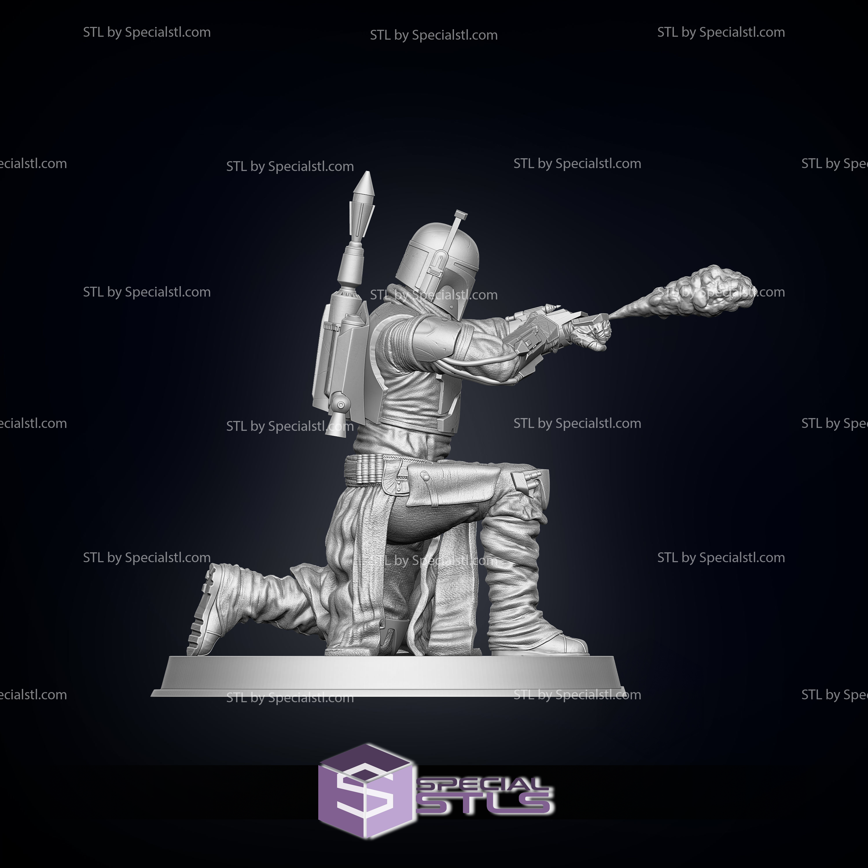 Boba fett Basic Stehen Pose 2 bereit 3d drucken 3D print model - Mito3D