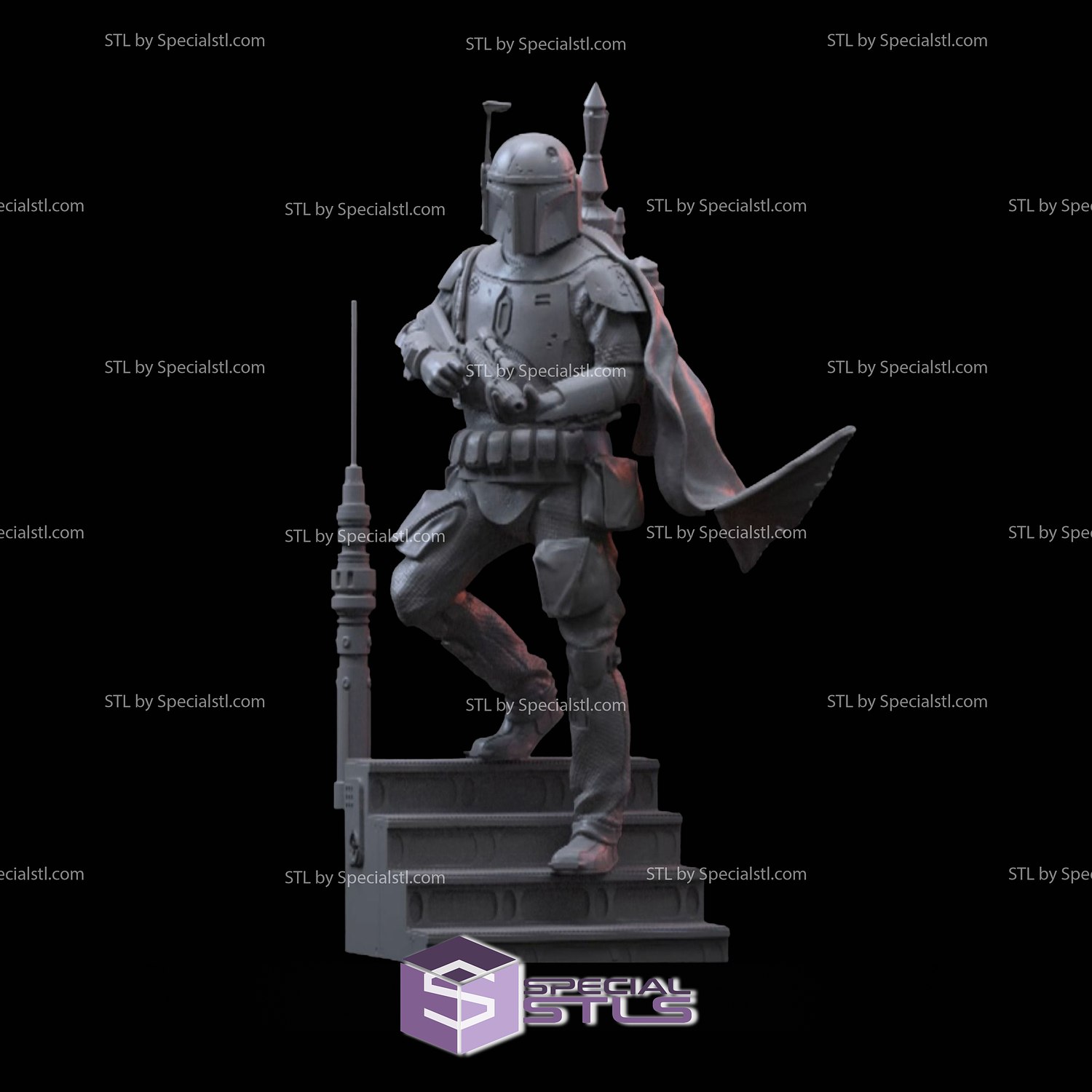 boba fett v3 3d impressão estatueta Estrela guerras stl arquivos 3D print model - Mito3D