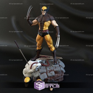 brown wolverine 3d model standing pose 3d print model - Mito3D