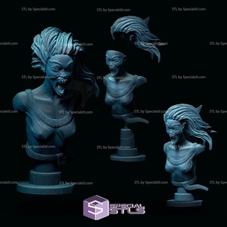 bruxa witcher bust stl files 3d print model - Mito3D