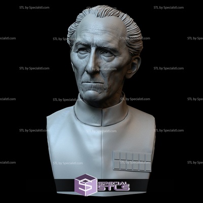 bust portrait stl collection - peter cushing as grand moff tarkin specialstl 3d print model - Mito3D