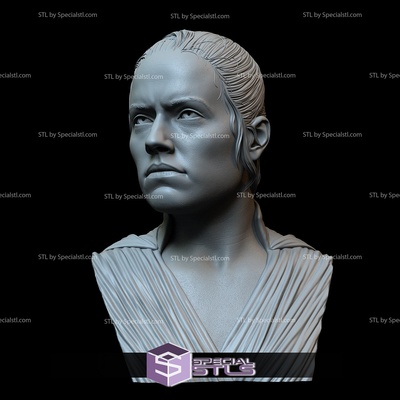 buste portrait stl collection rey skywalker marguerite ridley étoile guerres specialstl 3d print model - Mito3D