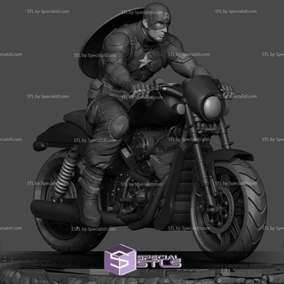 capitão América motocicleta stl arquivos 3d print model - Mito3D
