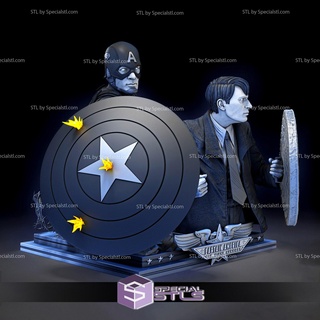 capitaine Amérique Steve Roger buste stl dossiers 3d impression figurine 3d print model - Mito3D