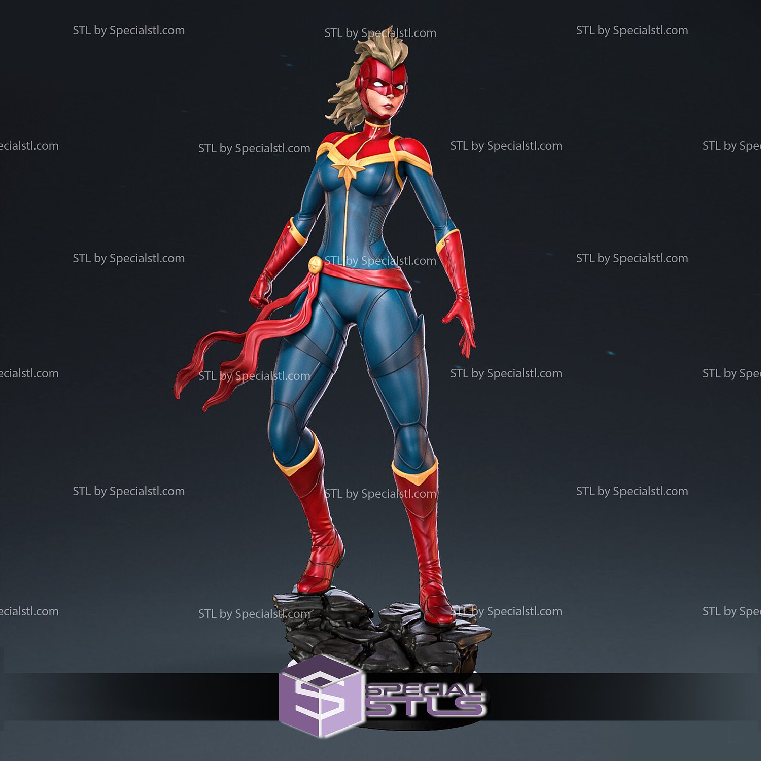 captain marvel pose 3D print model - Mito3D