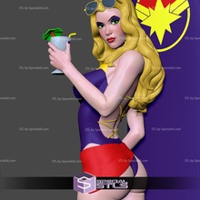 captain marvel surfing outfit 3d print model - Mito3D