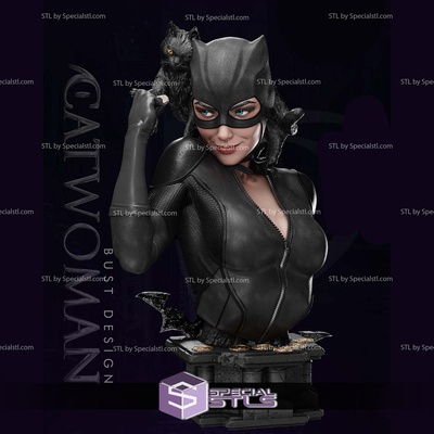 catwoman diamond bust digital sculpture specialstl 3d print model - Mito3D