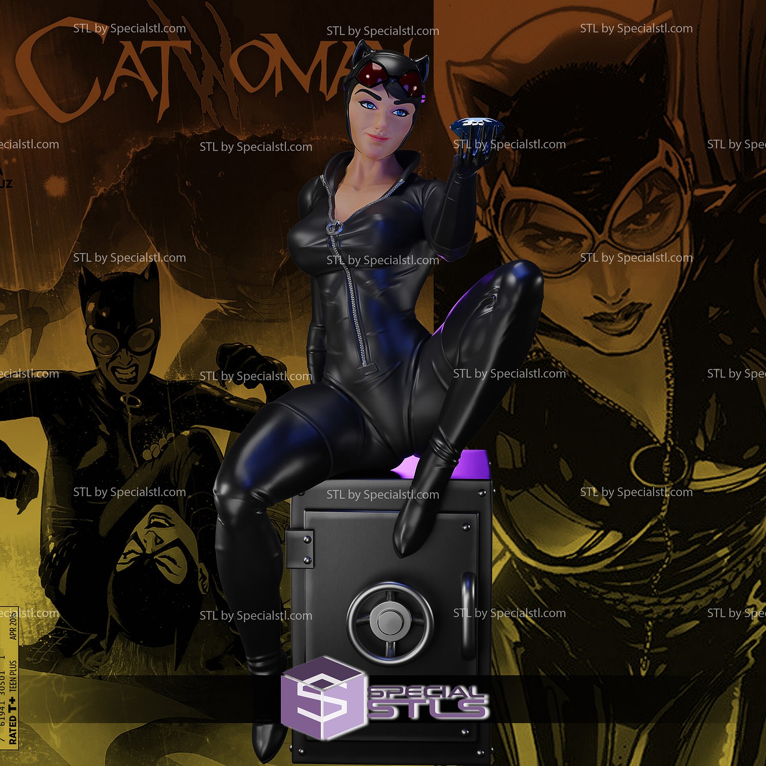 catwoman safety box stl files 3d model 3D print model - Mito3D