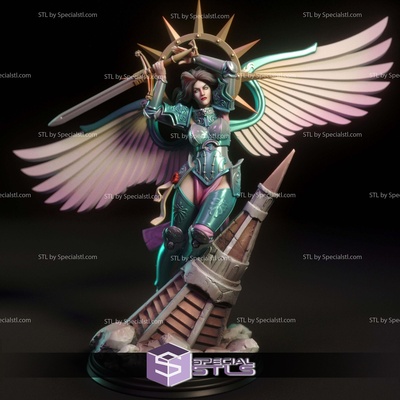 celeste batalha anjo digital 3d escultura especial 3d print model - Mito3D