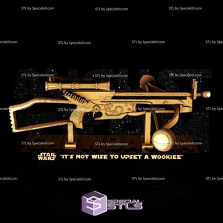 Chewbacca bowcaster guerra Galaxias 3d modelo 3d print model - Mito3D
