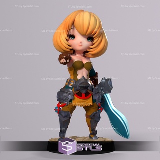 chibi armor girl 3d print model - Mito3D