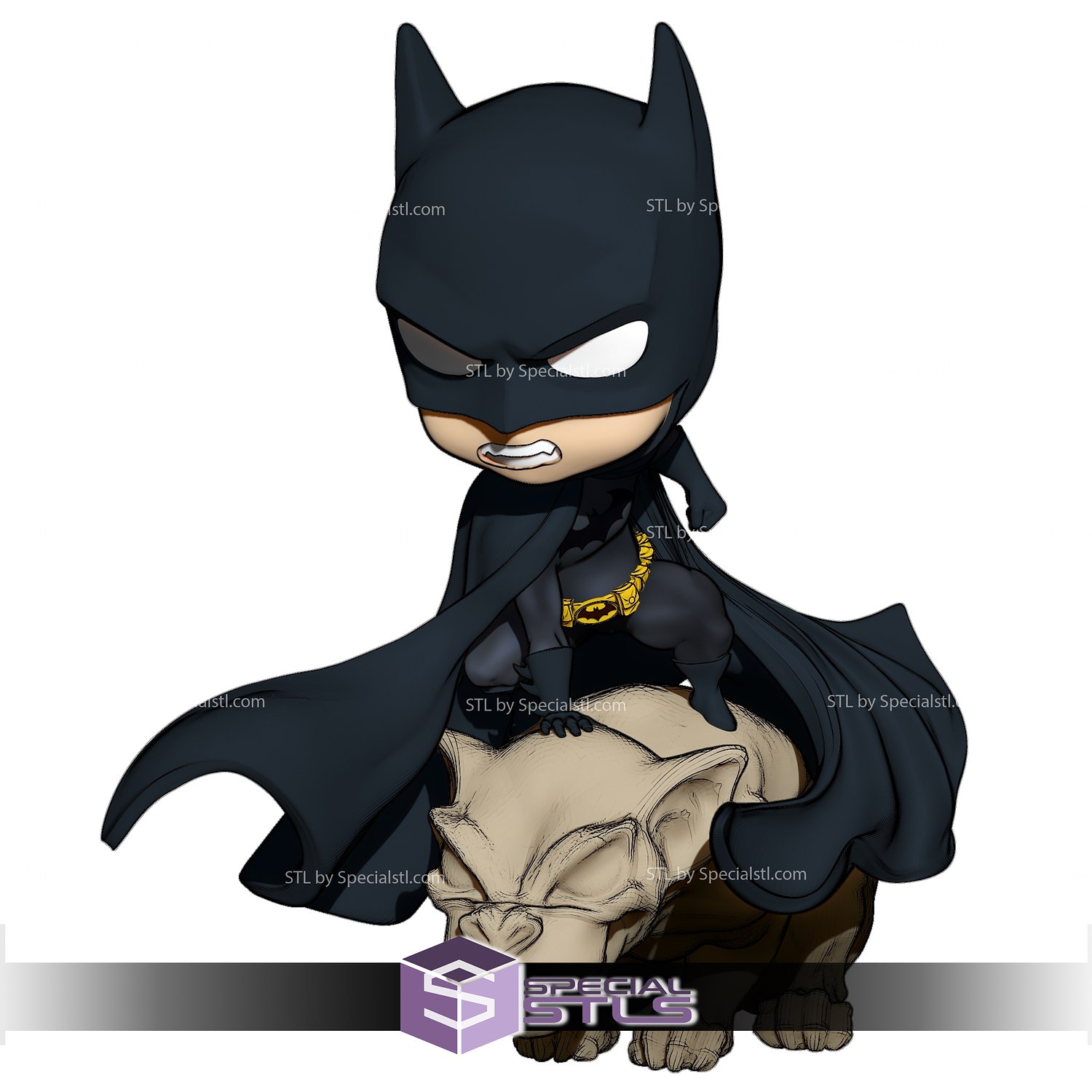 Chibi Batman 3d Modell Dämon Base 3D print model - Mito3D