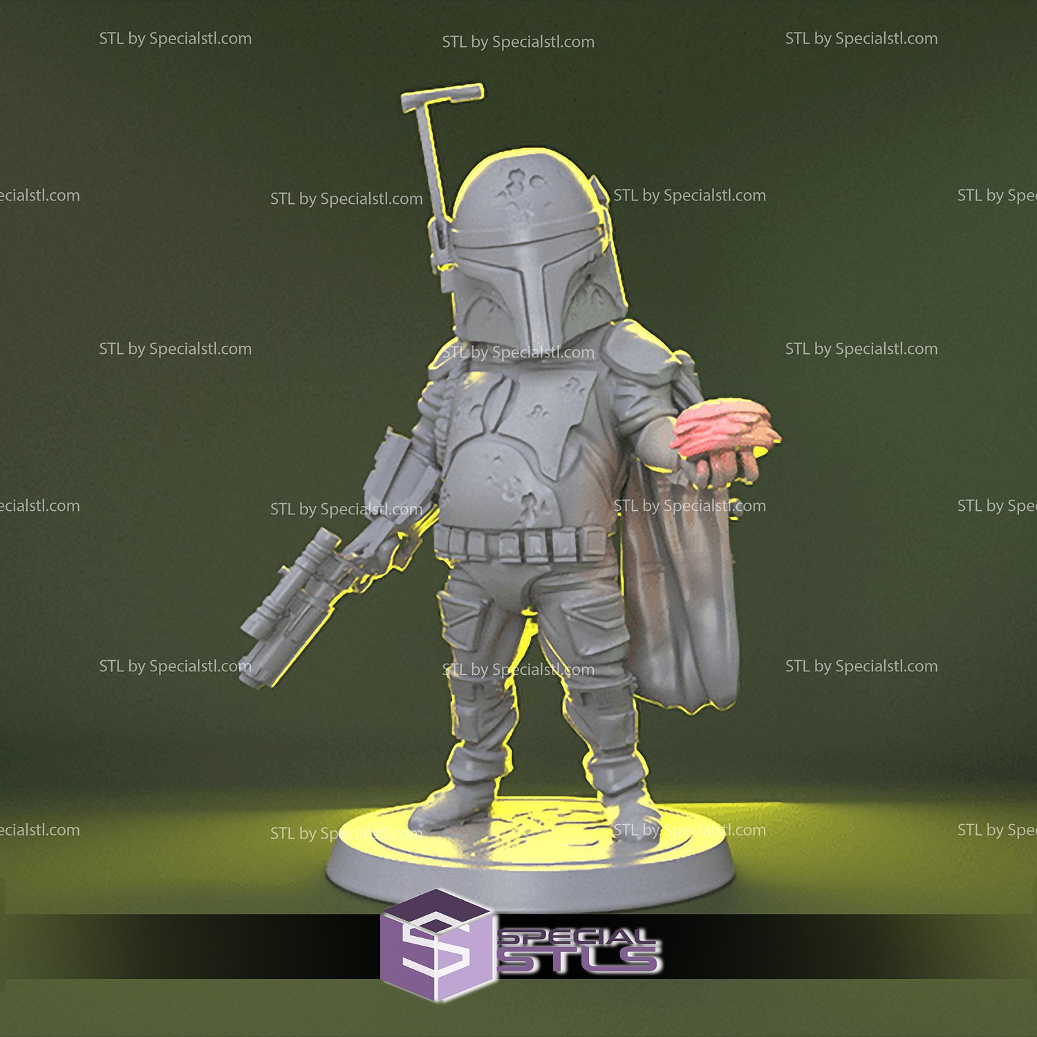 Chibi Boba Fett stl Dateien Krieg Sterne 3d Modell 3D print model - Mito3D