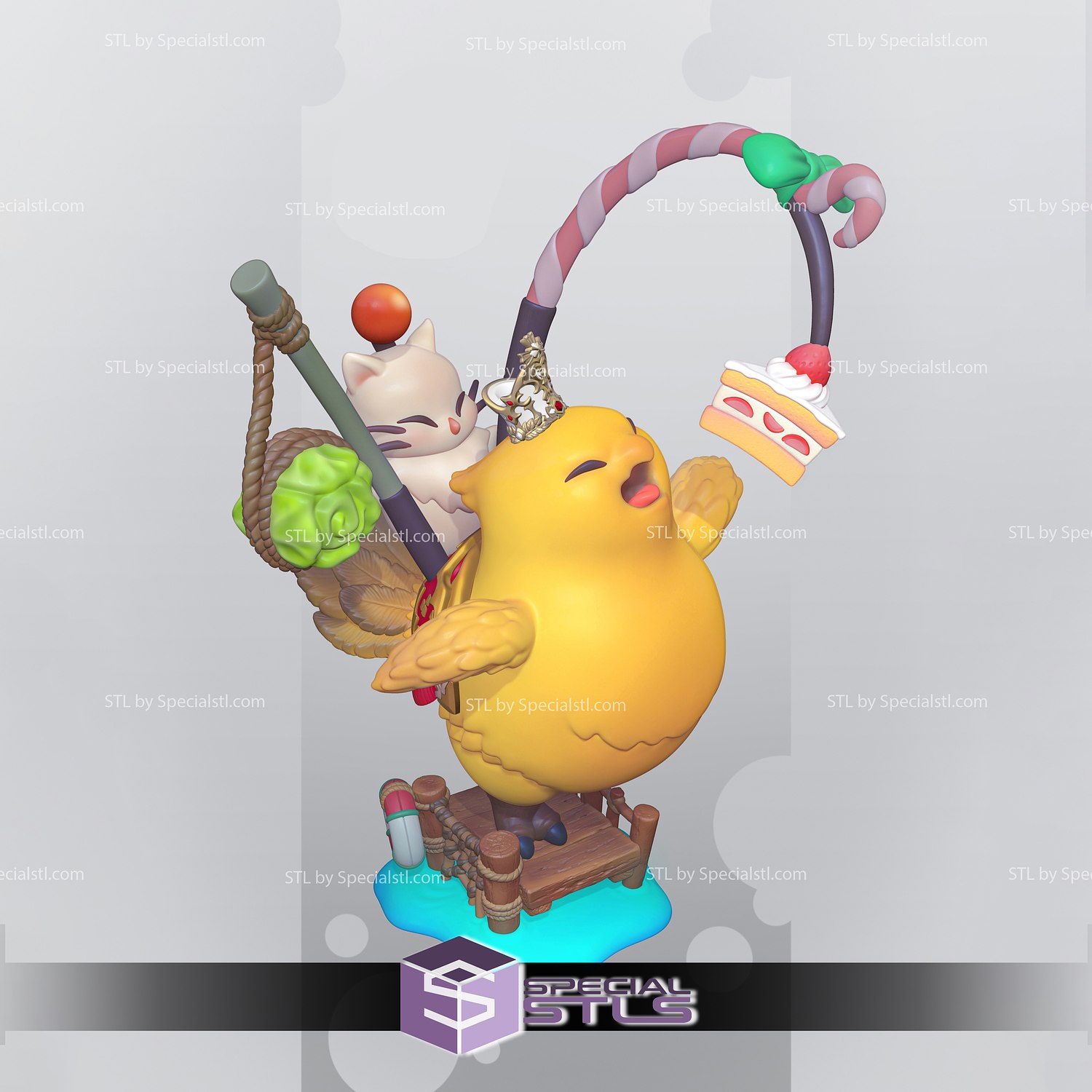 chibi chocobo 3d impression figurine final fantaisie stl dossiers 3D print model - Mito3D