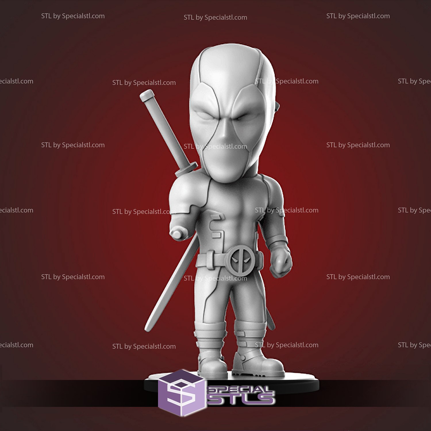 Chibi Deadpool stl Dosyalar v2 3D print model - Mito3D