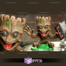 chibi stl colección bebé groot 3d print model - Mito3D