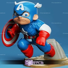 chibi stl collezione Capitano America 3d print model - Mito3D