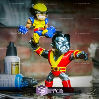 chibi stl collection - colossus wolverine 3d printing figurine 3d print model - Mito3D