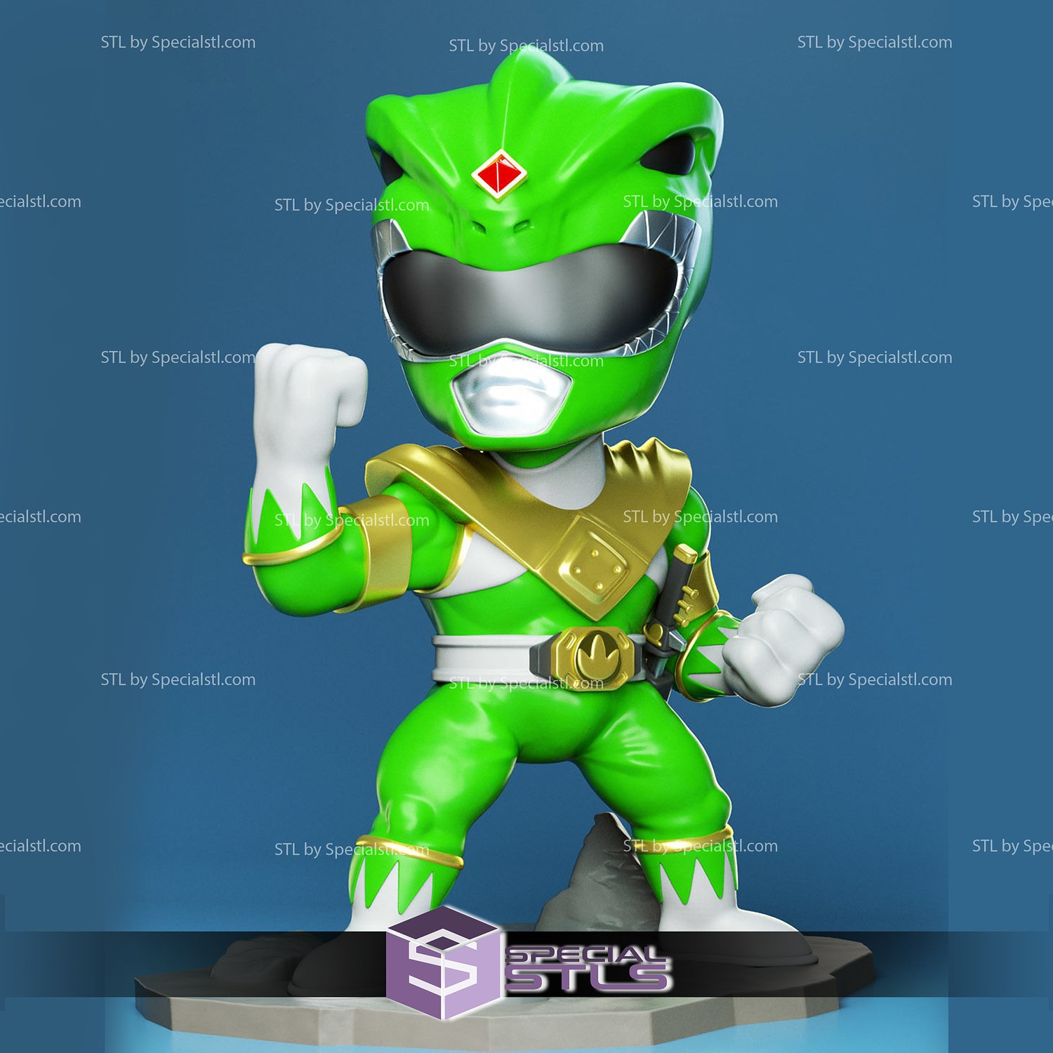 chibi stl collection - green ranger 3D print model - Mito3D