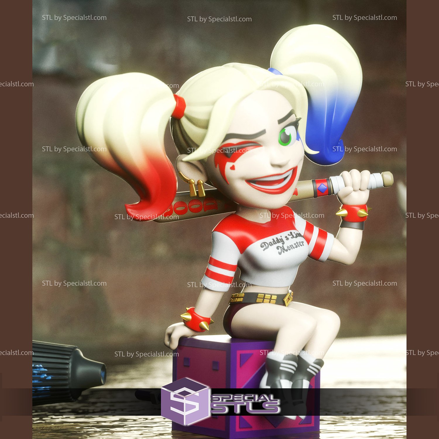 Chibi stl Toplamak Harley Quinn robbie margot 3D print model - Mito3D