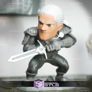 chibi stl collection Henri caverne Geralt sorceleur 3d modèle 3d print model - Mito3D