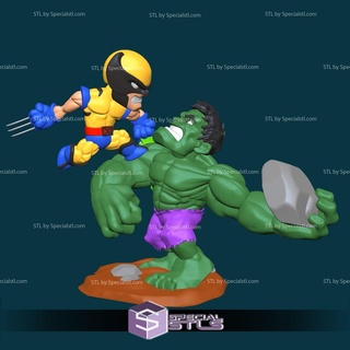 Chibi stl Toplamak Hulk Wolverine Dosyalar 3d print model - Mito3D