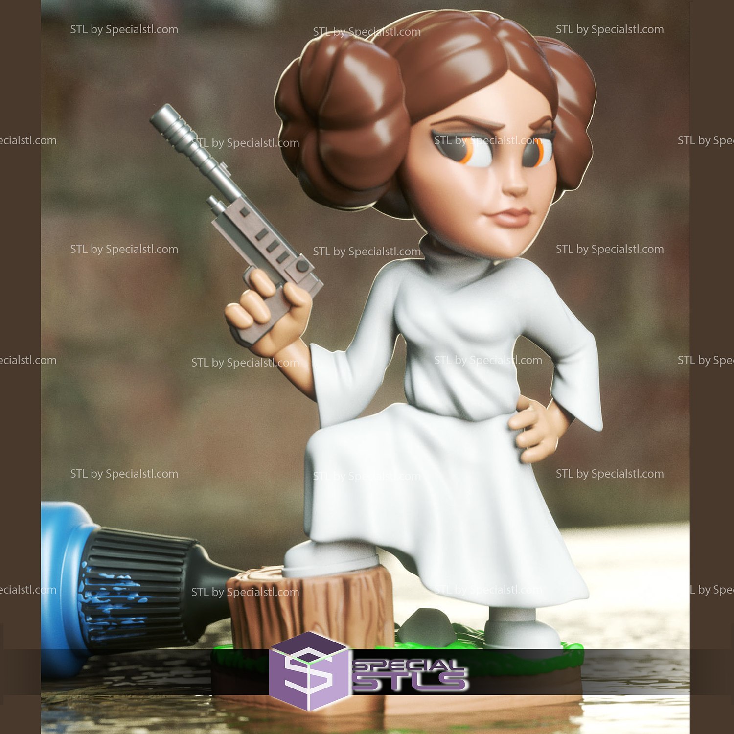 chibi stl collection - princess leia 3D print model - Mito3D