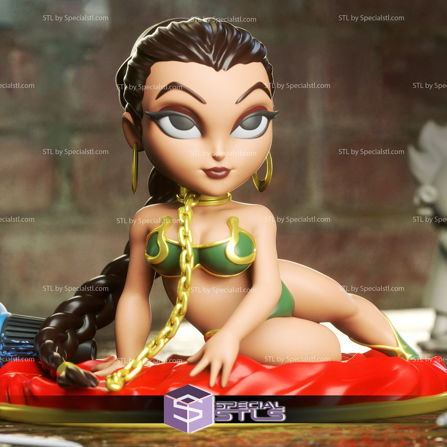 chibi stl collection - princess leia slave 3D print model - Mito3D