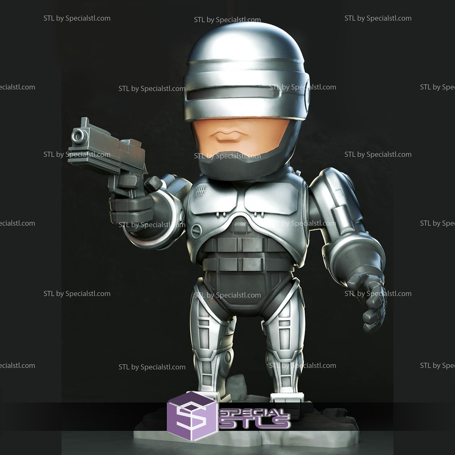 chibi stl colección robocop 3D print model - Mito3D