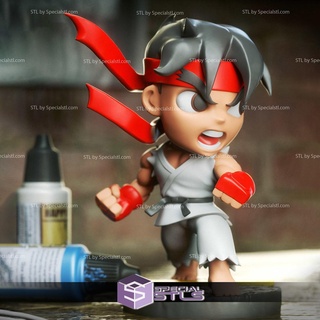 chibi stl collection Ryu 3d impression rue combattant dossiers 3d print model - Mito3D