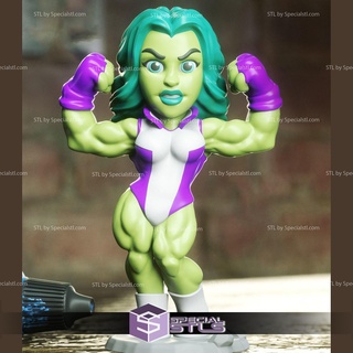 chibi stl collezione she hulk 3d print model - Mito3D