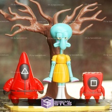 Chibi stl Sammlung Tintenfisch Spiel SpongeBob 3d print model - Mito3D