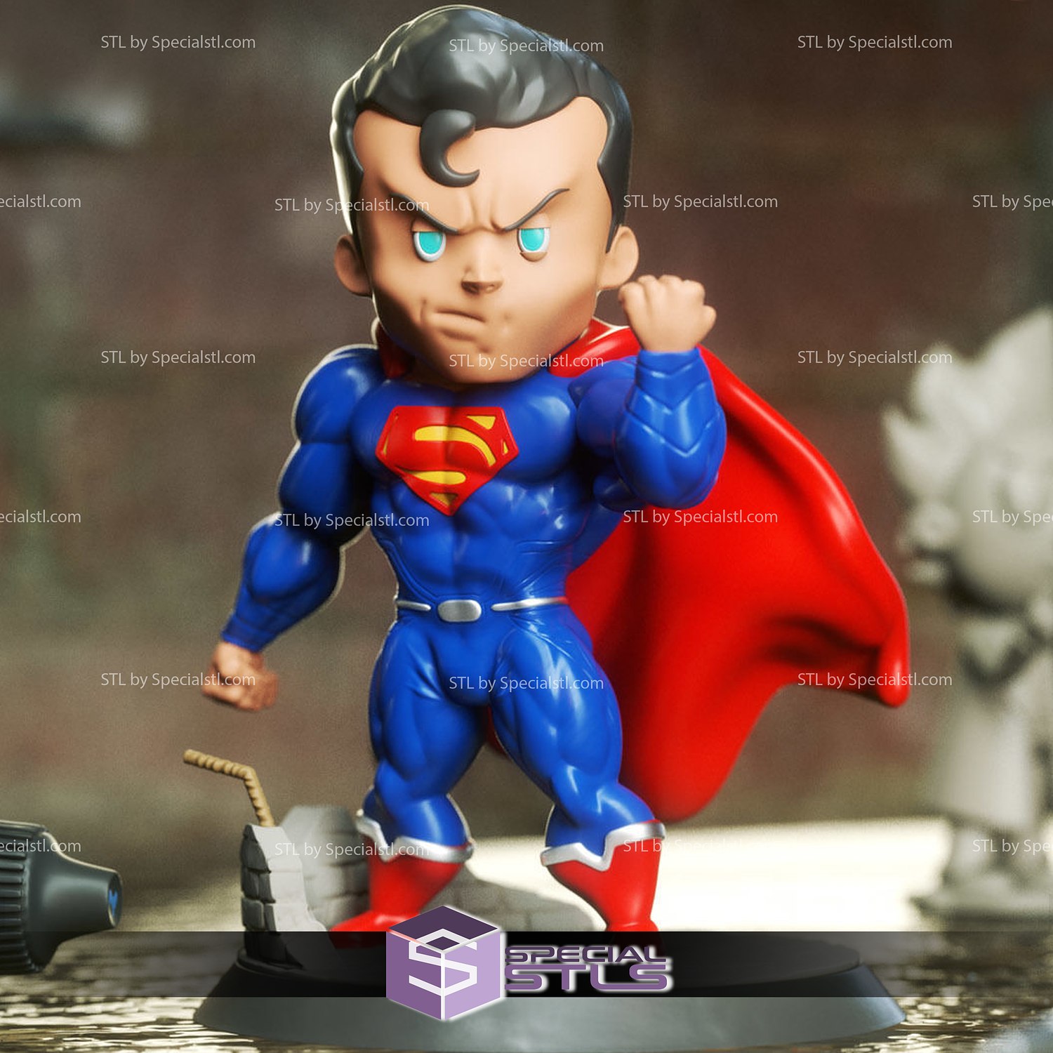 chibi stl collection - superman 3D print model - Mito3D