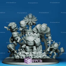chibi stl coleção Thanos vingadores diorama 3d print model - Mito3D