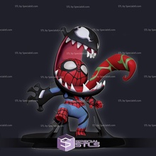 chibi stl colección veneno spider man 3d print model - Mito3D