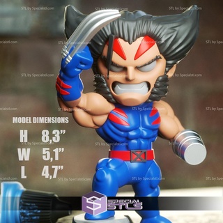 Chibi stl Toplamak Wolverine yaş kıyamet Dosyalar 3d print model - Mito3D