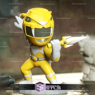 chibi stl collezione giallo ranger 3d modello 3d print model - Mito3D