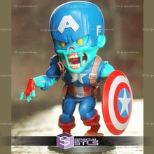 chibi stl collezione zombie Capitano America 3d print model - Mito3D
