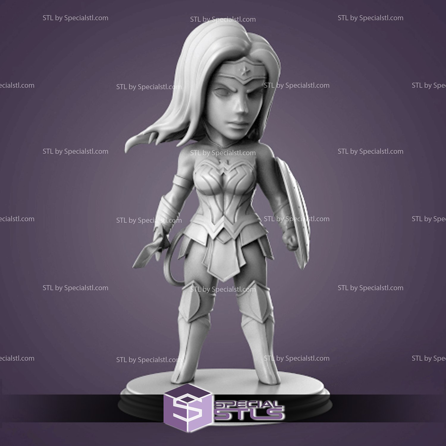 chibi Meraviglia donna stl File 3D print model - Mito3D